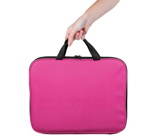 Папка на молнии с ручками STAFF EVERYDAY, А4, полиэстер, ярко-розовая, 270734