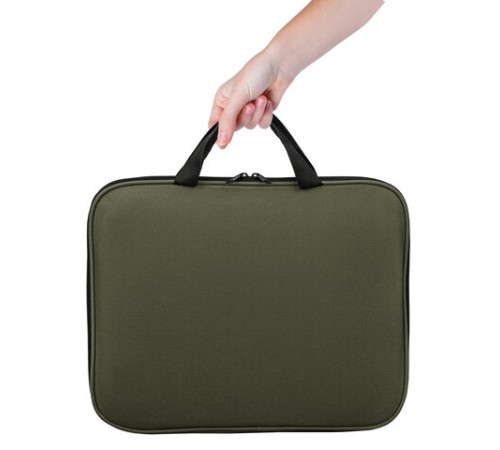 Папка на молнии с ручками STAFF EVERYDAY, А4, полиэстер, хаки, 270737