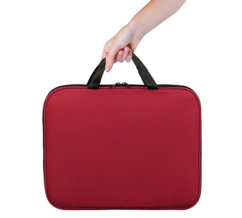 Папка на молнии с ручками STAFF EVERYDAY, А4, полиэстер, бордовая, 270738