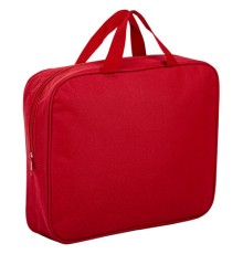 Папка на молнии с ручками STAFF EVERYDAY А4, 1 отделение, полиэстер, 80 мм, красная, 270739