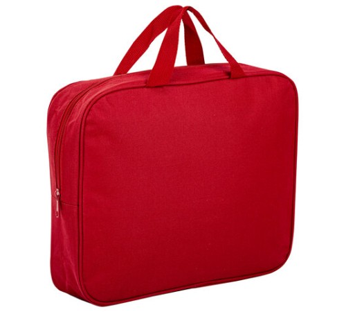 Папка на молнии с ручками STAFF EVERYDAY А4, 1 отделение, полиэстер, 80 мм, красная, 270739