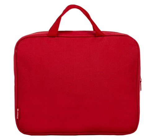 Папка на молнии с ручками STAFF EVERYDAY А4, 1 отделение, полиэстер, 80 мм, красная, 270739