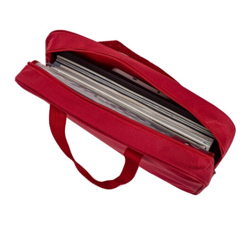 Папка на молнии с ручками STAFF EVERYDAY А4, 1 отделение, полиэстер, 80 мм, красная, 270739