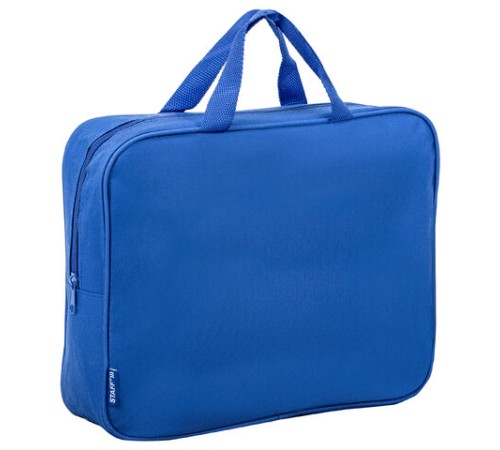 Папка на молнии с ручками STAFF EVERYDAY А4, 1 отделение, полиэстер, 80 мм, синяя, 270740