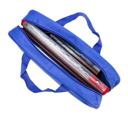 Папка на молнии с ручками STAFF EVERYDAY А4, 1 отделение, полиэстер, 80 мм, синяя, 270740