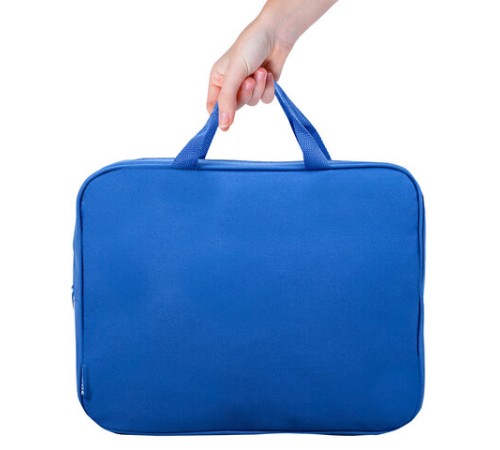 Папка на молнии с ручками STAFF EVERYDAY А4, 1 отделение, полиэстер, 80 мм, синяя, 270740