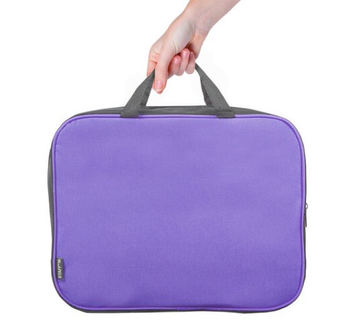 Папка на молнии с ручками STAFF EVERYDAY А4, 1 отделение, полиэстер, 80 мм, сиреневая, 270741