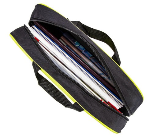 Папка на молнии с ручками STAFF EVERYDAY А4, 1 отделение, полиэстер, 80 мм, зеленая, 270742