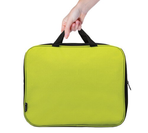 Папка на молнии с ручками STAFF EVERYDAY А4, 1 отделение, полиэстер, 80 мм, зеленая, 270742