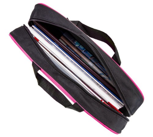 Папка на молнии с ручками STAFF EVERYDAY А4, 1 отделение, полиэстер, 80 мм, розовая, 270743