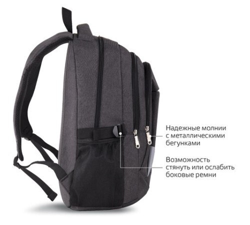 Рюкзак BRAUBERG HIGH SCHOOL универсальный, 3 отделения, 