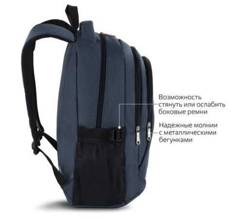 Рюкзак BRAUBERG HIGH SCHOOL универсальный, 3 отделения, 