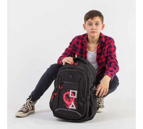 Рюкзак BRAUBERG CONTENT универсальный, 3 отделения, светоотражающий принт, 