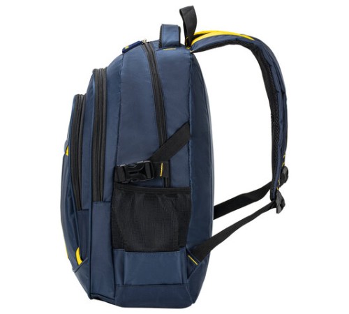Рюкзак BRAUBERG TITANIUM универсальный, 3 отделения, синий, желтые вставки, 45х28х18 см, 270768