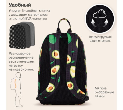 Рюкзак BRAUBERG DREAM универсальный с карманом для ноутбука, эргономичный, 