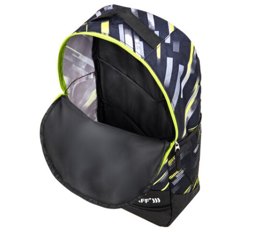 Рюкзак STAFF STRIKE универсальный, 3 кармана, черно-салатовый, 45х27х12 см, 270783