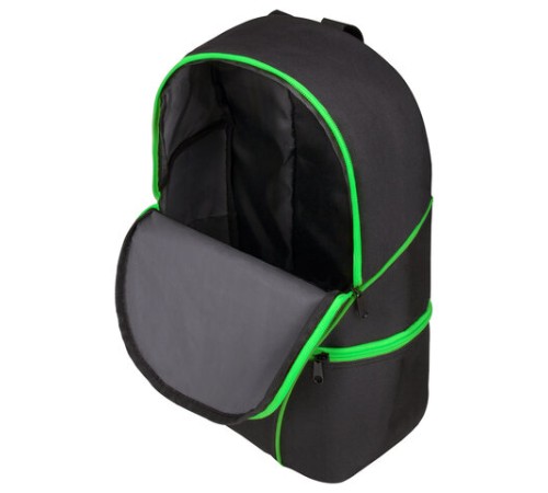 Рюкзак STAFF TRIP универсальный, 2 кармана, черный с салатовыми деталями, 40x27x15,5 см, 270788