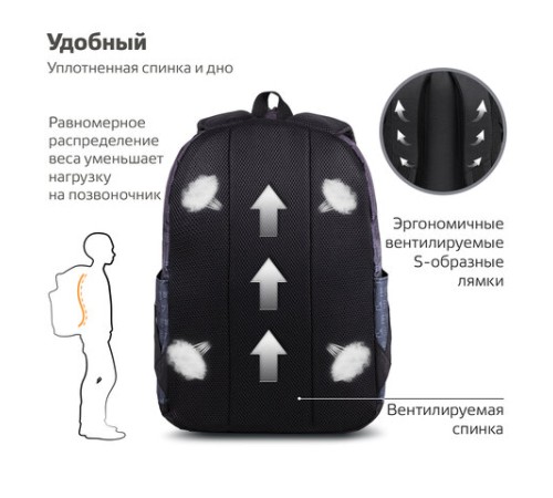 Рюкзак BRAUBERG ENERGETIC универсальный, эргономичный, 