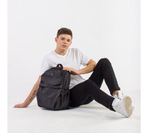 Рюкзак BRAUBERG INTENSE универсальный, с отделением для ноутбука, 2 отделения, черный, 43х31х13 см, 270800