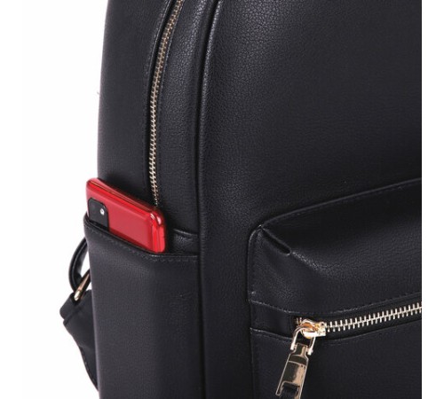 Рюкзак из экокожи BRAUBERG PODIUM женский, с отделением для планшета, черный, 34x25x13 см, 270817