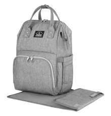 Рюкзак для мамы BRAUBERG MOMMY с ковриком, крепления на коляску, термокарманы, серый, 40x26x17 см, 270819