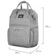 Рюкзак для мамы BRAUBERG MOMMY с ковриком, крепления на коляску, термокарманы, серый, 40x26x17 см, 270819