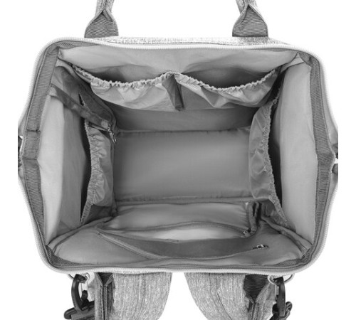 Рюкзак для мамы BRAUBERG MOMMY с ковриком, крепления на коляску, термокарманы, серый, 40x26x17 см, 270819