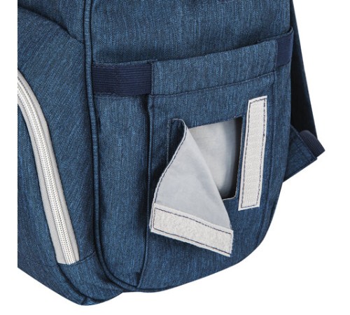 Рюкзак для мамы BRAUBERG MOMMY с ковриком, крепления на коляску, термокарманы, синий, 40x26x17 см, 270820
