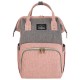 Рюкзак для мамы BRAUBERG MOMMY с ковриком, крепления на коляску, термокарманы, серый/розовый, 40x26x17 см, 270821