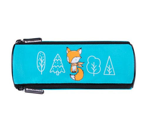 Пенал BRAUBERG, 3 отделения, нейлон, 21х7х7 см, 