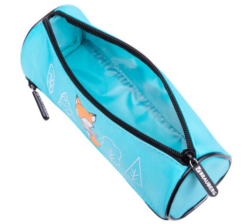 Пенал BRAUBERG, 3 отделения, нейлон, 21х7х7 см, 