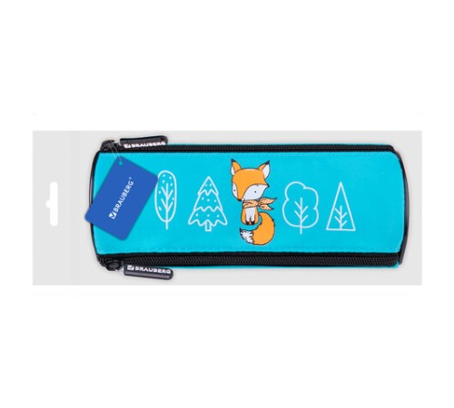 Пенал BRAUBERG, 3 отделения, нейлон, 21х7х7 см, 