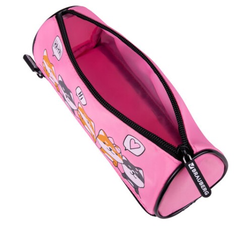 Пенал мягкий BRAUBERG, 3 отделения, нейлон, 21х7х7 см, 