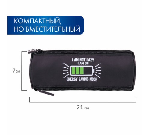 Пенал мягкий BRAUBERG, 3 отделения, нейлон, 21х7х7 см, 