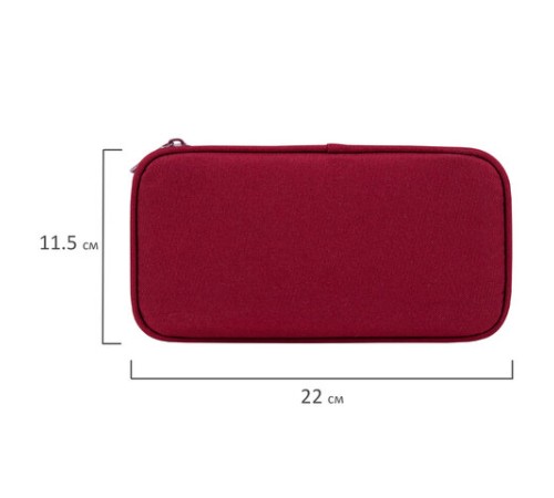 Пенал-косметичка BRAUBERG, 1 отделение, органайзер, полиэстер, 22x11,5x6 см, винный, 270845