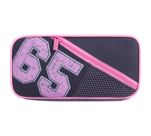 Пенал-косметичка BRAUBERG, 1 отделение, 2 кармана, органайзер, полиэстер, 21x10x5 см, серо-розовый, 270846