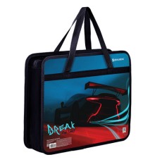 Папка на молнии с ручками BRAUBERG А4, 1 отделение, пластик, 80 мм, 