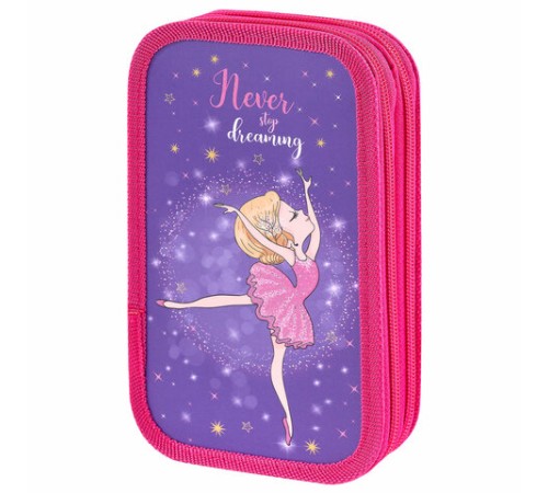 Пенал ЮНЛАНДИЯ, 2 отделения, ламинированный картон, 19х11 см, 