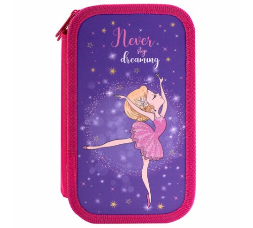 Пенал ЮНЛАНДИЯ, 2 отделения, ламинированный картон, 19х11 см, 