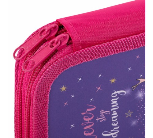 Пенал ЮНЛАНДИЯ, 2 отделения, ламинированный картон, 19х11 см, 