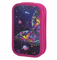 Пенал ЮНЛАНДИЯ, 2 отделения, ламинированный картон, 19х11 см, 