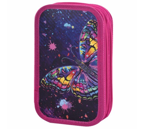 Пенал ЮНЛАНДИЯ, 2 отделения, ламинированный картон, 19х11 см, 