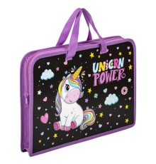 Папка на молнии с ручками ЮНЛАНДИЯ А4, 1 отделение, пластик, ширина 45 мм, 