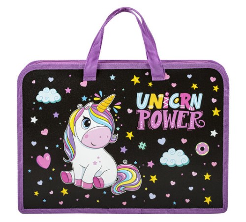 Папка на молнии с ручками ЮНЛАНДИЯ А4, 1 отделение, пластик, ширина 45 мм, 