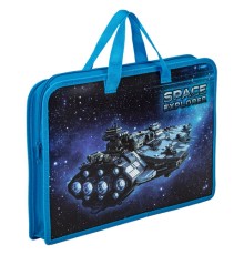 Папка на молнии с ручками ЮНЛАНДИЯ А4, 1 отделение, пластик, ширина 45 мм, 