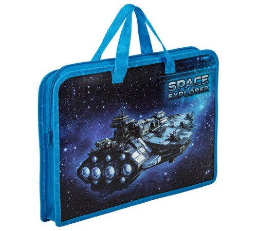 Папка на молнии с ручками ЮНЛАНДИЯ А4, 1 отделение, пластик, ширина 45 мм, 