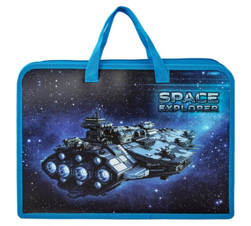 Папка на молнии с ручками ЮНЛАНДИЯ А4, 1 отделение, пластик, ширина 45 мм, 