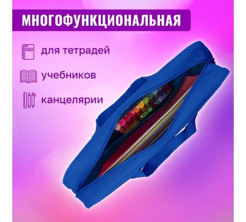 Папка на молнии с ручками BRAUBERG А4, 1 отделение, полиэстер, 80 мм, 