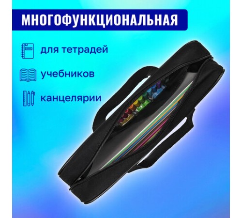 Папка на молнии с ручками BRAUBERG А4, 1 отделение, полиэстер, 80 мм, 