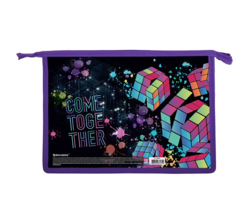 Папка для труда на молнии BRAUBERG А4, 2 отделения, органайзер, 